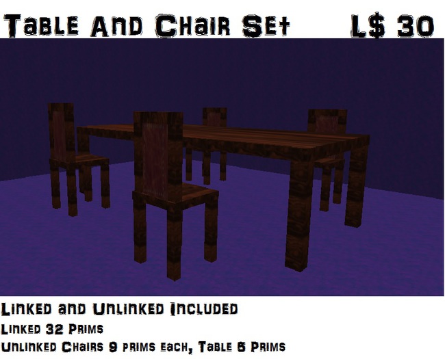 Table and Chair Set Box