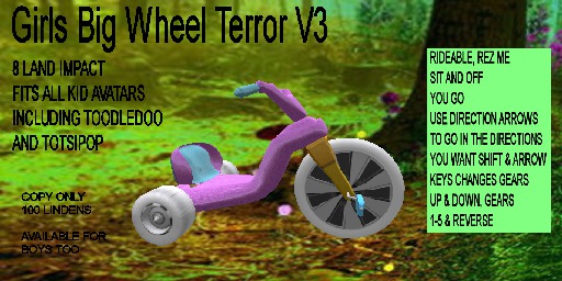 Toodledoo Driveable Big Wheel Girls (Boxed)