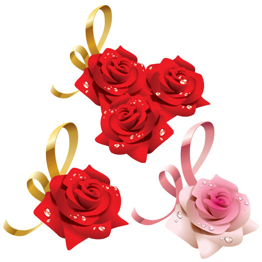 3 High Quality Red & Pink Rose Alpha Textures