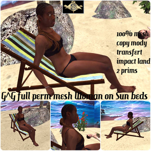G^G full perm mesh Woman on Sun beds