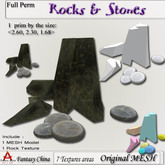 Fantasy China Mesh Rocks & Stones  full PERM 1 prim!