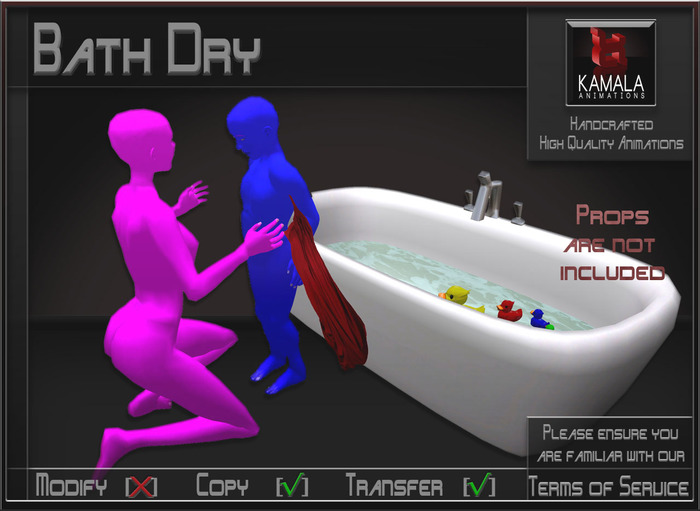 Kids Child SL *Bath Dry* Animations for Builders