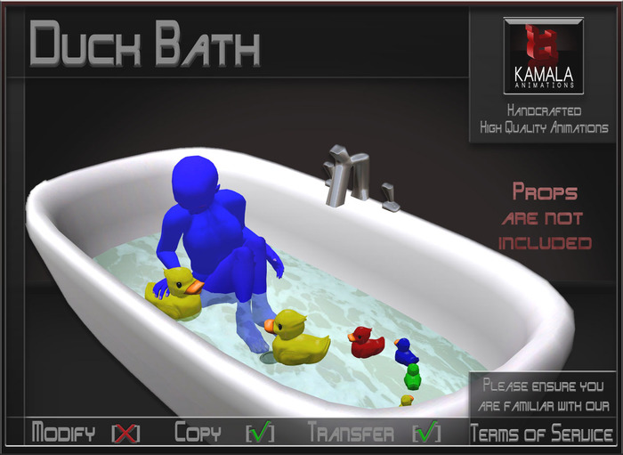 Kids Child SL *Duck Bath* Animations for Builders