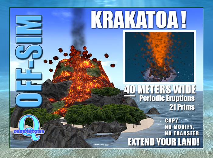 Q Creations - Krakatoa ! OFF SIM Volcano of Doom!