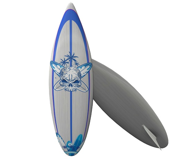 Mesh_Surfing Board Skull