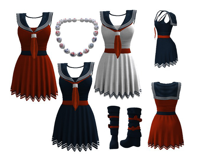 SAILOR OUTFIT - DRESS 3 COLORS - BOOTS