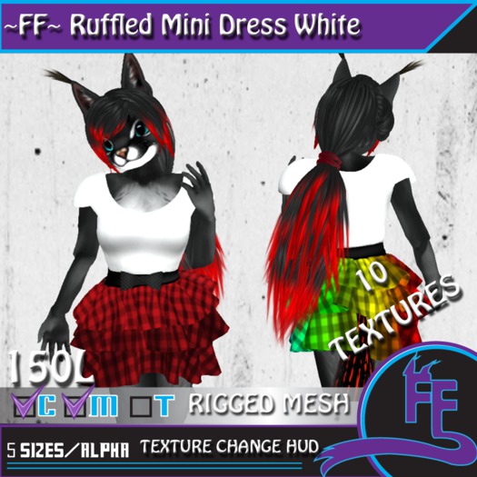 ~FF~ Ruffled Mini Dress White