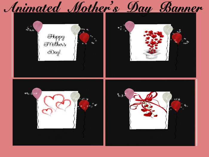 Hearts and Kisses Mom animated Banner