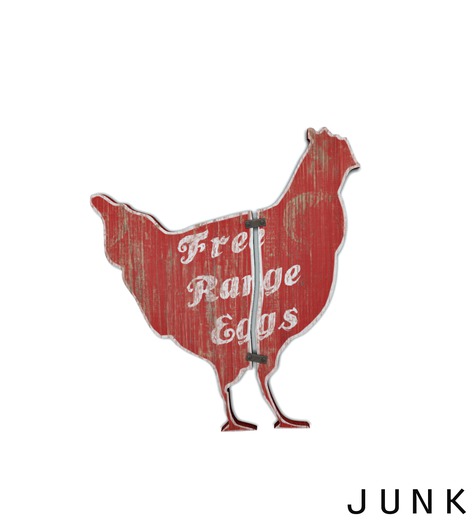 junk. fresh eggs sign.