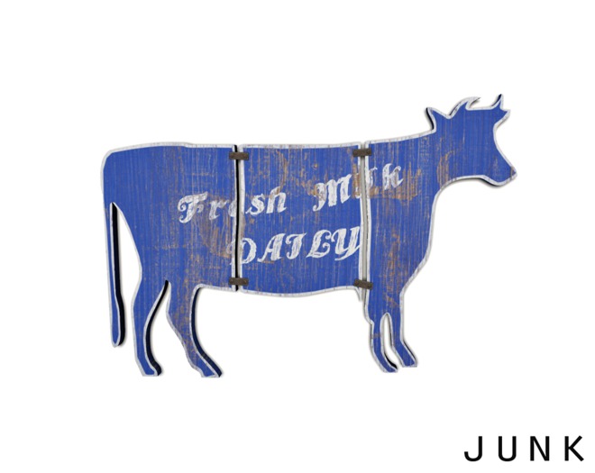 junk. fresh milk sign.