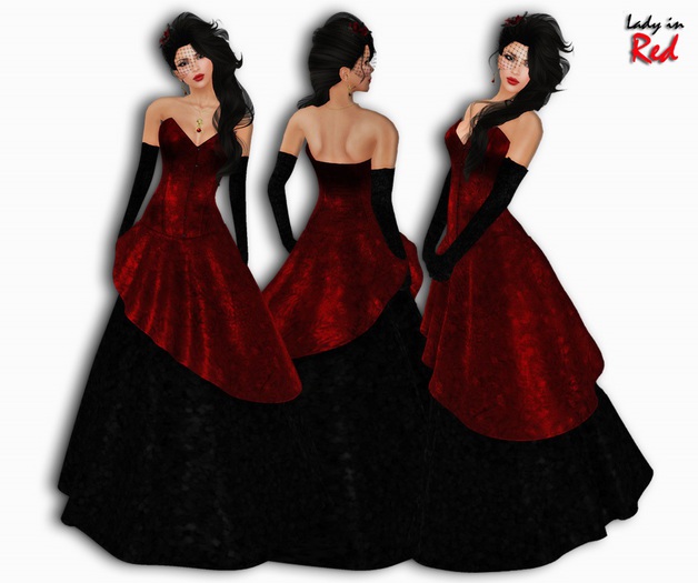 Lady in Red - Fiona (red) - Strapless Bridal Corset Dress