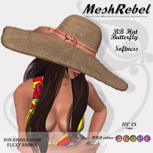 ;)MeshRebel(;BB Hat Butterfly softness (wear me)