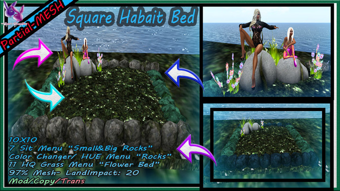 ~Jas~ Mesh  Square Habait Bed :BOX: