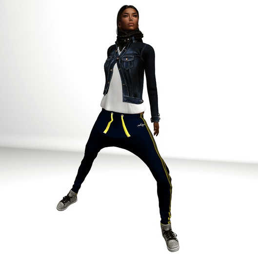 ::NET::Sport  Pants  Strips Mesh Woman Blue/Yellow