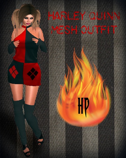 .:Hell's Pincess:. Mesh Harley Quinn Dress With Slink Shoes (High)