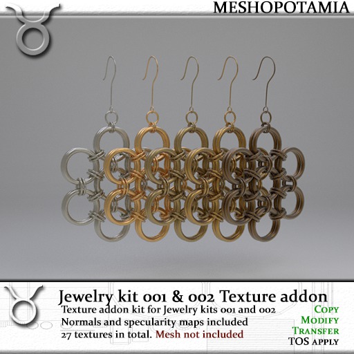 Meshopotamia Jewelry Kit 001 & 002 Texture addon