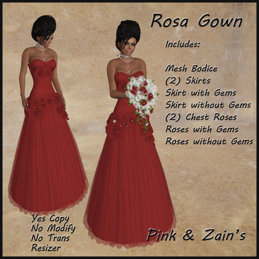 [P&Z] Rosa Gown - Light Red [Boxed]