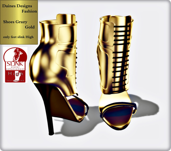 ##GIFT##Shoes Crasy Gold - slink high