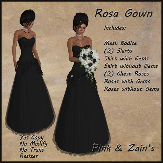 [P&Z] Rosa Gown - Black [Boxed]