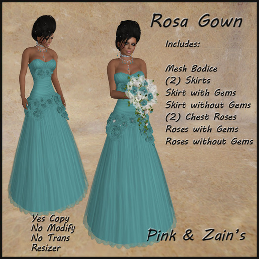 [P&Z] Rosa Gown - Teal [Boxed]