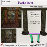 Fantasy China Mesh Rocks Arch 1-2 prim!
