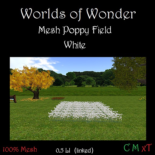WoW Mesh Poppy Field - White  -Boxed