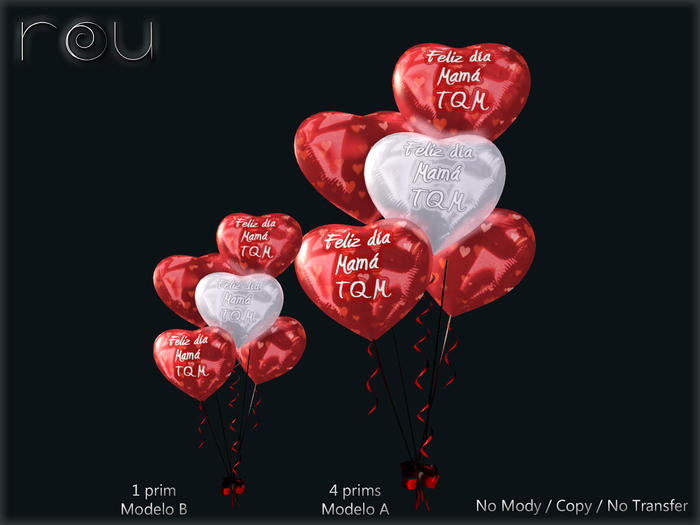 :-: Globos Heart Feliz dia Mama Rojo :-: