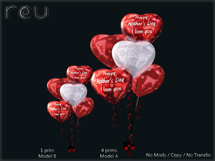 :-: Globos Heart H Mother's Red :-: