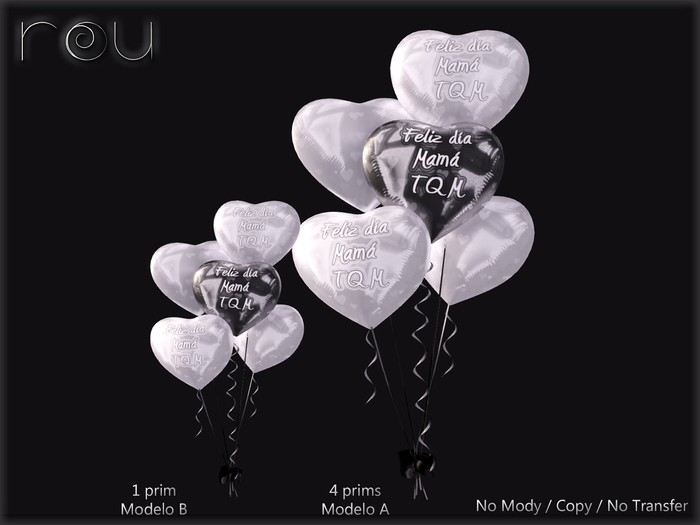 :-: Globos Heart Feliz dia Mama Blanco :-: