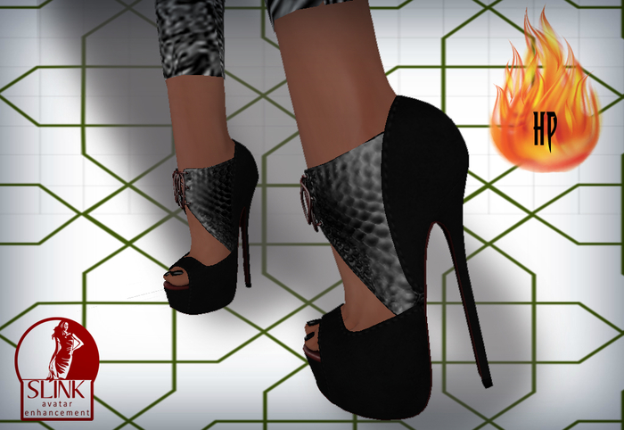 .:Hell's Princess:.  Lacey Black Heels for High Slink Feet