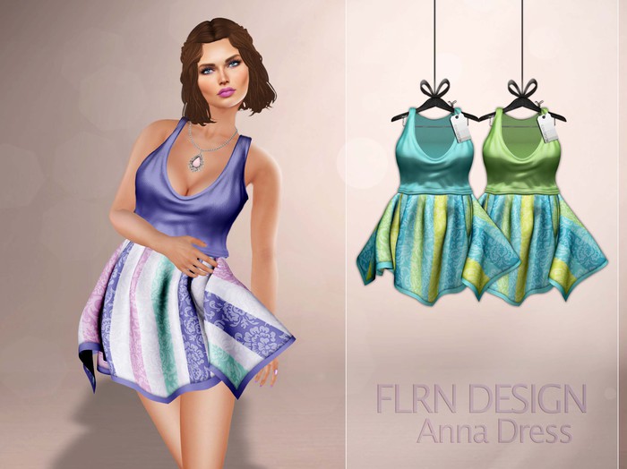 [FLRN] Anna Dress Turquoise&Green