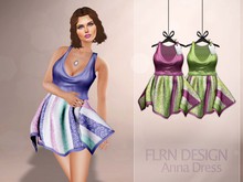 Anna Dress DarkPink&Green