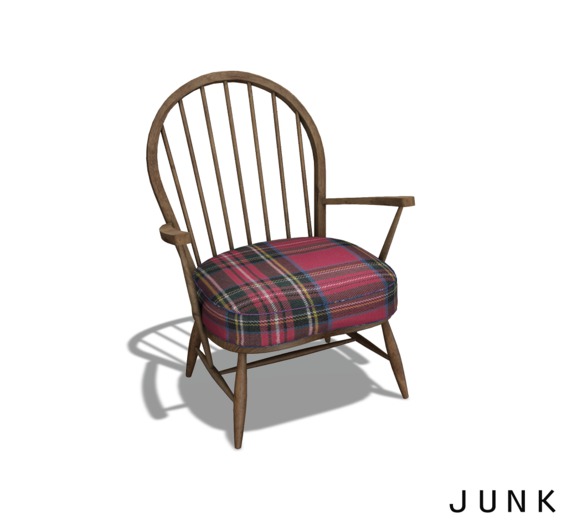 junk. fireside chair. dark.