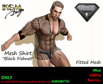 Black Fishnet Half-Unbuttoned Shirt - Fitted Mesh