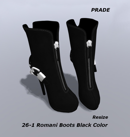 26-1 Romani Boots Black Color Box