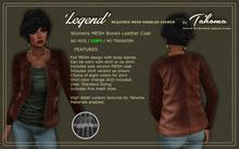MESH Womens Legend Brown Leather Coat
