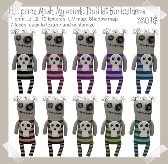 Full Perm MESH My Weirdo Doll kit for builders