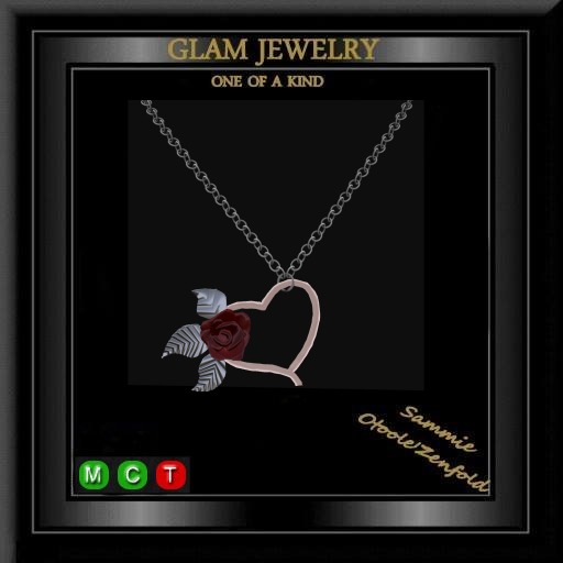 Mothers Day Rose Heart Silver Necklace