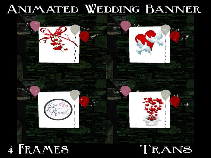 Hearts and Kisses Wedding animated Banner