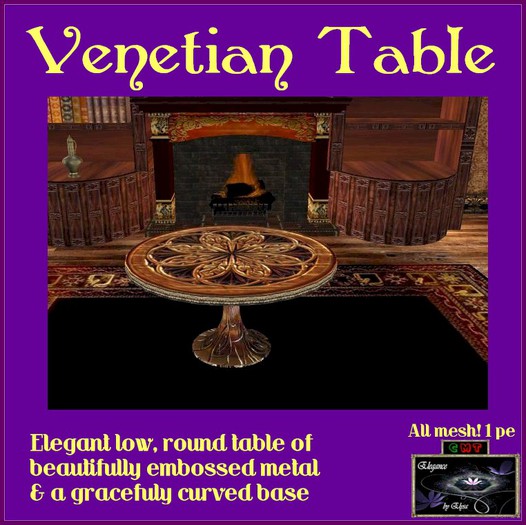 *EbE* Venetian Table (copper flower)