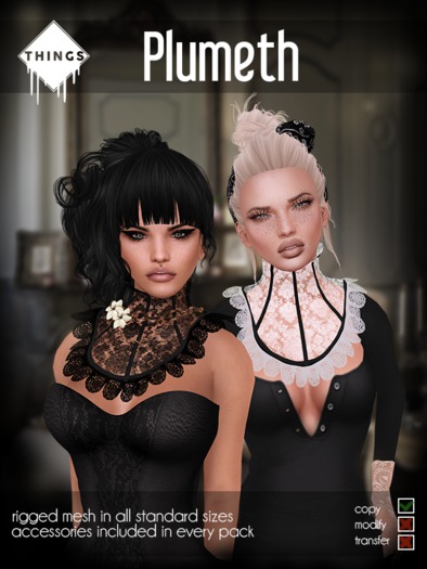 .Things.- Plumet Neck Corset * Crimson PACK