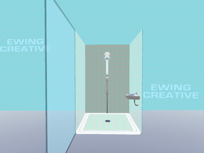 EWING CREATIVE - Tiled Classy Shower & Universal Sink (boxed)