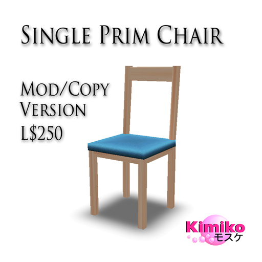 Single Prim Chair Package Mod/Copy