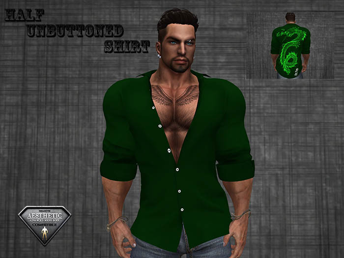Unbuttoned Shirt Green Dragon