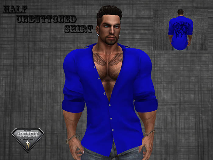 Unbuttoned Shirt Dark Blue