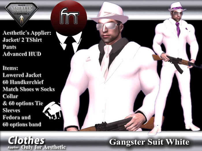 Second Life Marketplace - [FN] Aesthetic Gangster Suit White -Box-