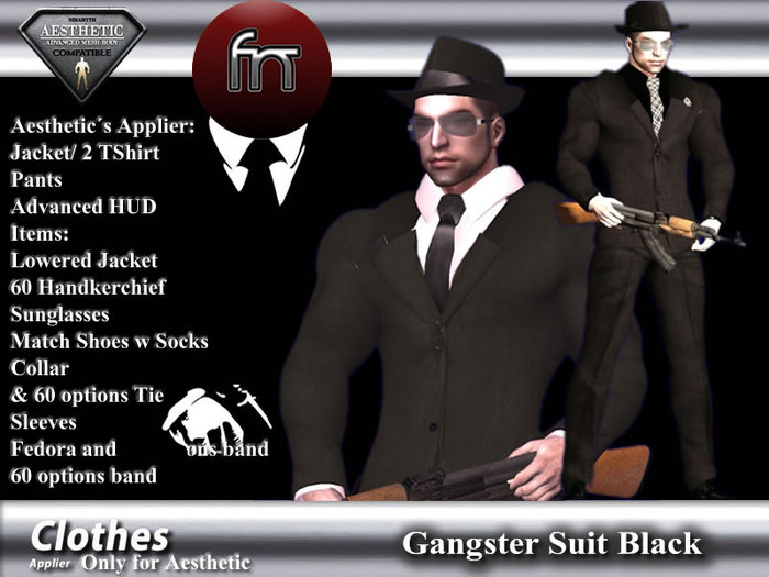 Second Life Marketplace - [FN] Aesthetic Gangster Suit Black -Box-