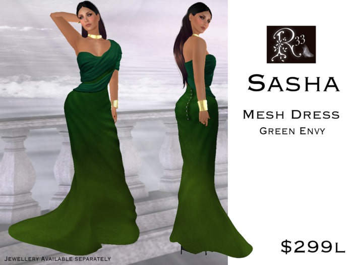 Sasha Green Envy Mesh Dress