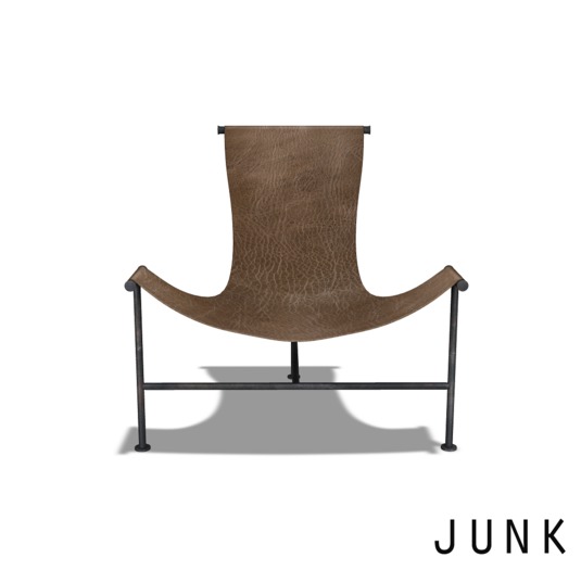 junk. leather T chair. bronze.