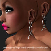 Earring Double-Twist Platinum       -RYCA-